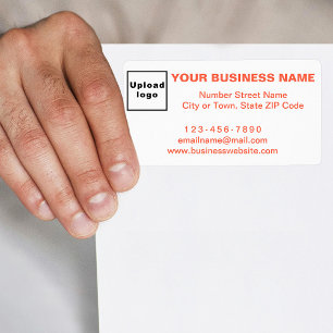 Business Brand in Orange Text on Shipping Label