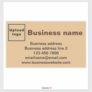 Business Brand, Light Brown Large Rectangle Vinyl