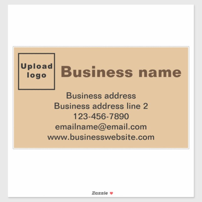 Business Brand, Light Brown Large Rectangle Vinyl (Sheet)