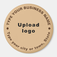 Business Brand Light Brown Round Shape Magnet