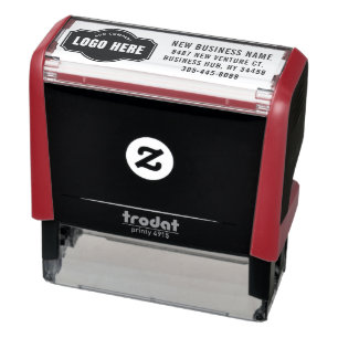 Business Brand Logo Address Phone Self-inking Stamp