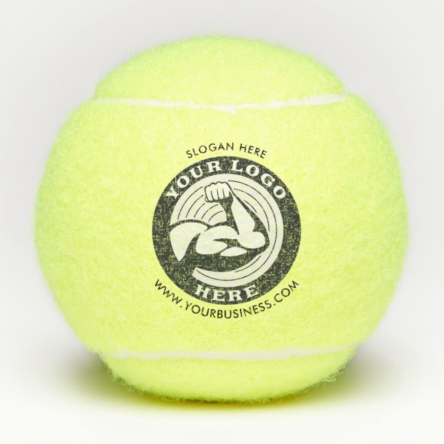 Business Brand Logo with Website Address Tennis Balls (Front)