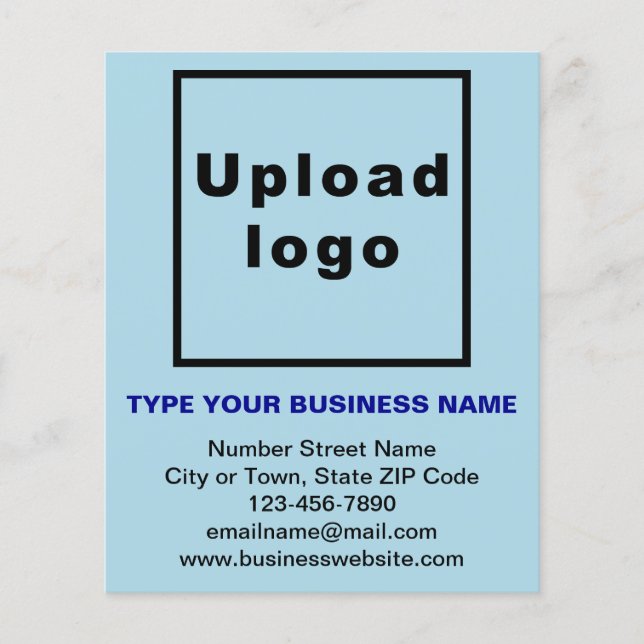 Business Brand Name on Light Blue Flyer (Front)