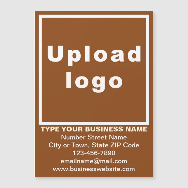 Business Brand on 5” x 7” Brown Magnetic Card (Front)
