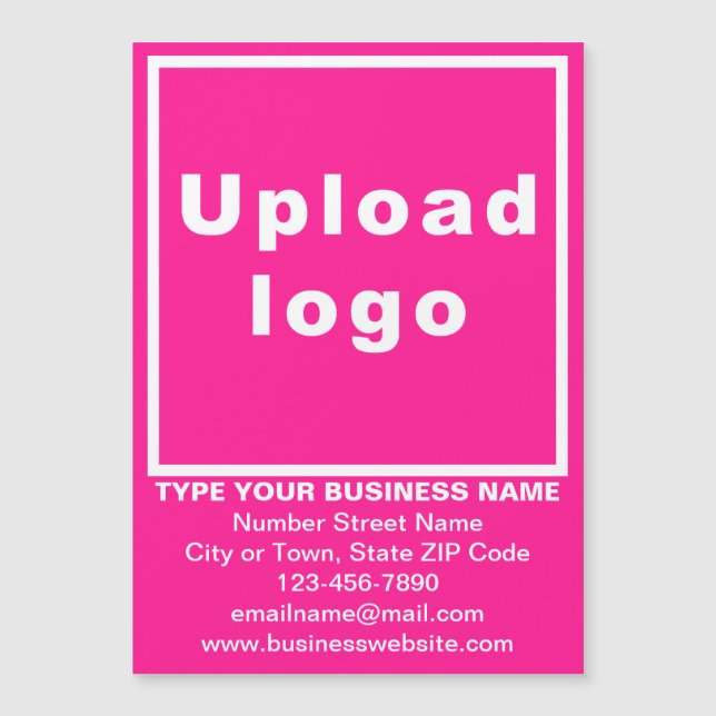 Business Brand on 5” x 7” Pink Magnetic Card (Front)