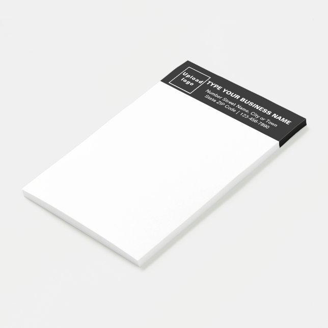Business Brand on Black Heading of Long Post-it Notes (Angled)
