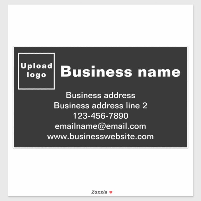 Business Brand on Black Large Rectangle Vinyl (Sheet)
