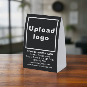 Business Brand on Black Paper Table Sign