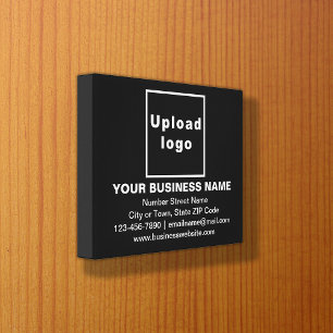 Business Brand on Black Rectangle Canvas Print