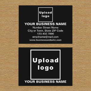 Business Brand on Black Rectangle Enclosure Card