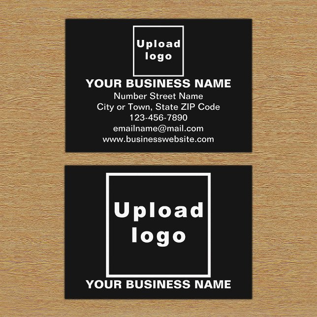 Business Brand on Black Rectangle Enclosure Card (Front and back sides of black enclosure card with your business brand.)