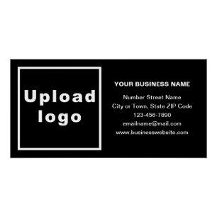 Business Brand on Black Rectangle Glossy Poster
