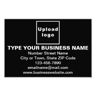Business Brand on Black Rectangle Photo Print