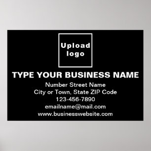 Business Brand on Black Rectangle Poster