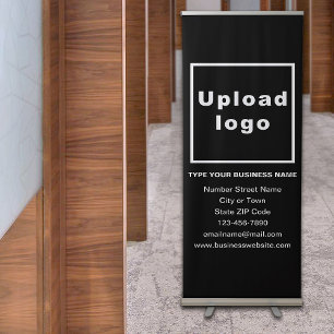 Business Brand on Black Retractable Banner