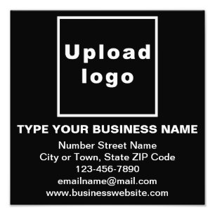 Business Brand on Black Square Photo Print