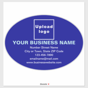 Business Brand on Blue Large Oval Vinyl Sticker