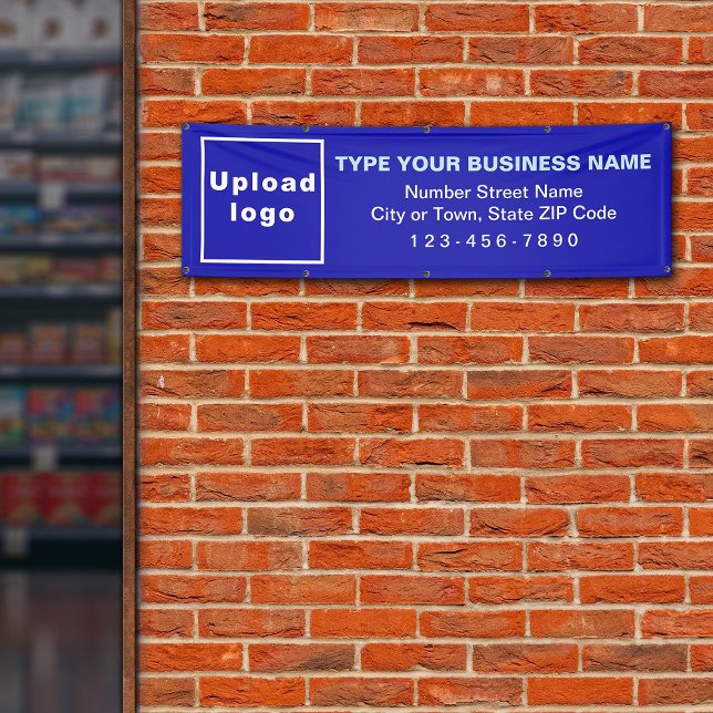 Business Brand on Blue Long Banner (Blue long banner with your business brand)