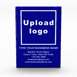 Business Brand on Blue Portrait Rectangle Photo Block