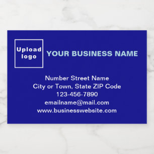 Business Brand on Blue Rectangle Food Label