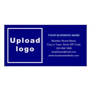 Business Brand on Blue Rectangle Glossy Poster