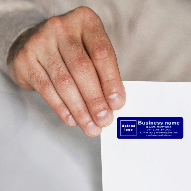 Business Brand on Blue Return Address Label (Blue return address label with your business brand)