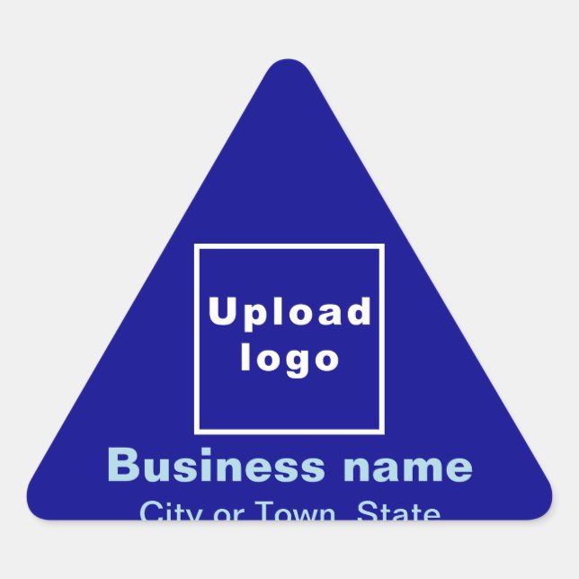 Business Brand on Blue Triangle Sticker (Front)