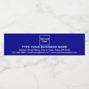 Business Brand on Blue Water Bottle Label
