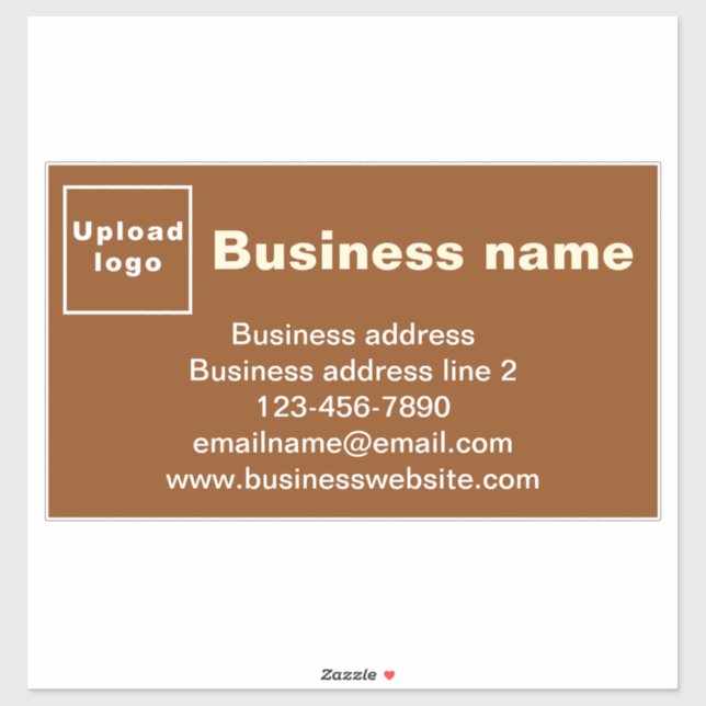 Business Brand on Brown Large Rectangle Vinyl (Sheet)