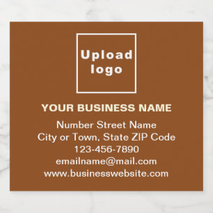 Business Brand on Brown Liquor Bottle Label