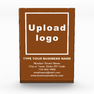Business Brand on Brown Portrait Rectangle Photo Block