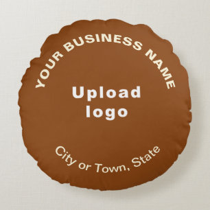 Business Brand on Brown Round Throw Pillow