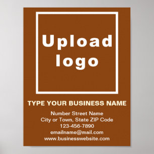 Business Brand on Brown Small Poster
