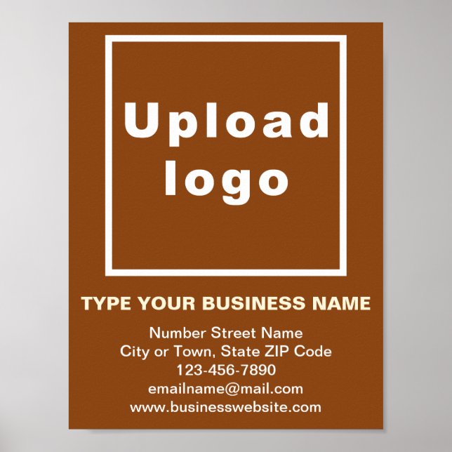 Business Brand on Brown Small Poster (Front)