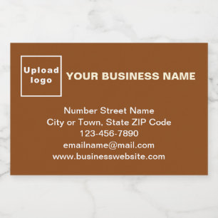 Business Brand on Brown Small Size Sparkling Wine  Label