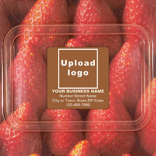 Business Brand on Brown Square Adhesive Labels