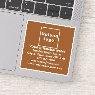Business Brand on Brown Square Vinyl Sticker