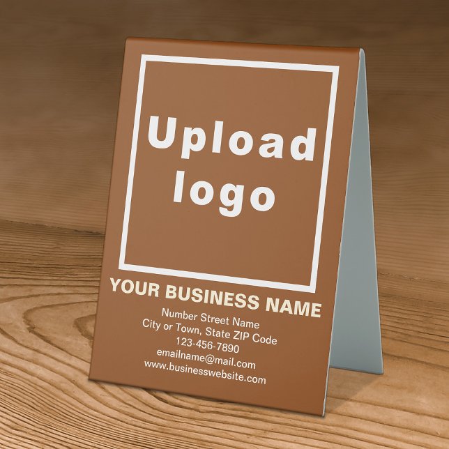 Business Brand on Brown Table Sign (Creator Uploaded)