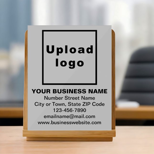 Business Brand on Gray Acrylic Sign (Gray acrylic sign with your business brand)