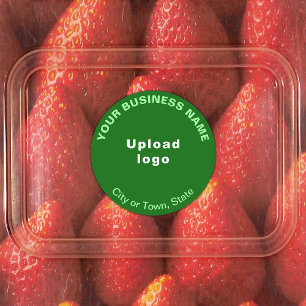 Business Brand on Green Circle Adhesive Label