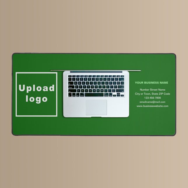 Business Brand on Green Desk Mat (Build brand name awareness. Your business brand on green desk mat.)