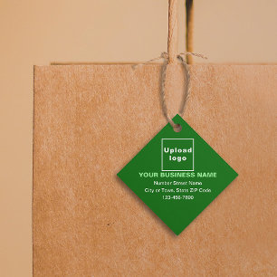 Business Brand on Green Diamond Shape Tag