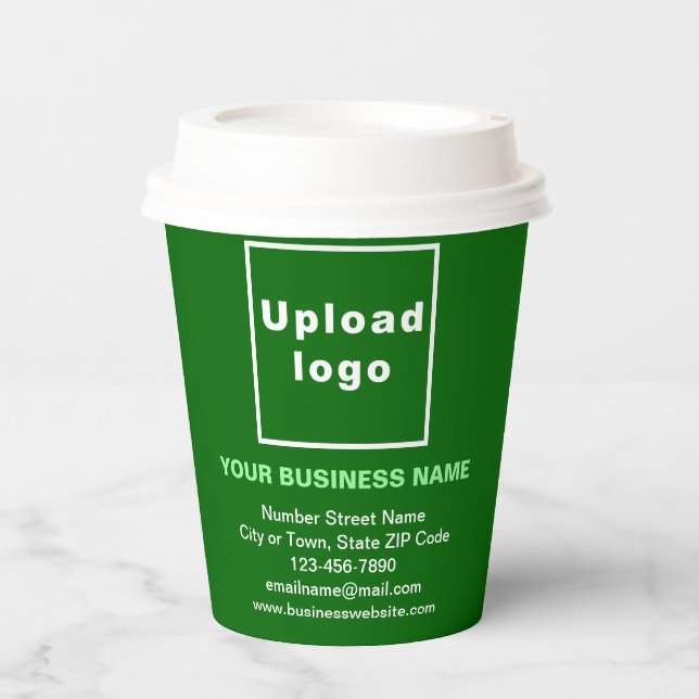 Business Brand on Green Paper Cup (Front)