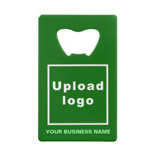 Business Brand on Green Rectangle Bottle Opener