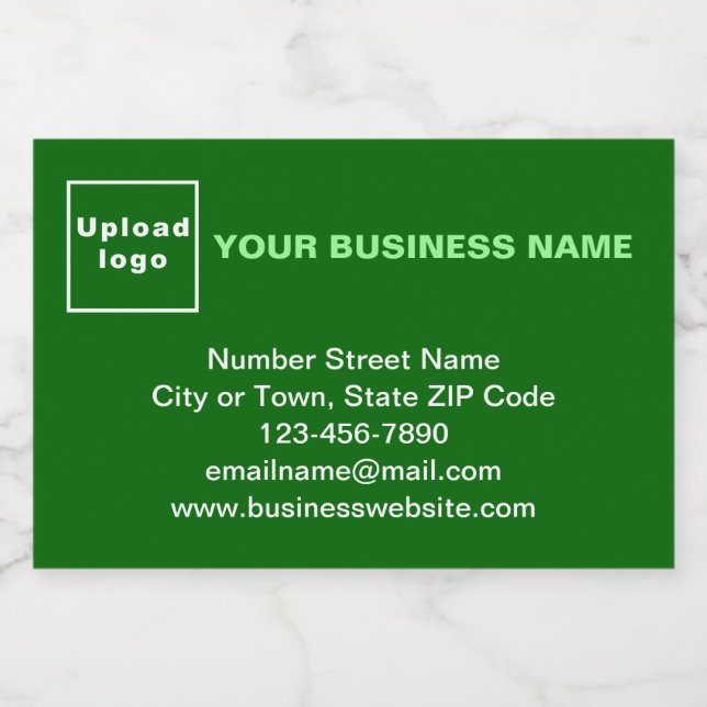 Business Brand on Green Rectangle Food Label (Single Label)