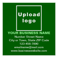 Business Brand on Green Square Glossy Poster