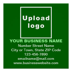 Business Brand on Green Square Glossy Poster