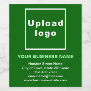 Business Brand on Green Wine Bottle Label