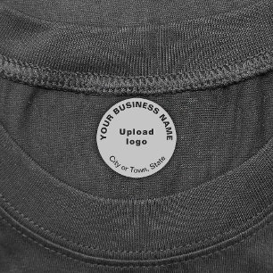 Business Brand on Grey Circle Iron On Label