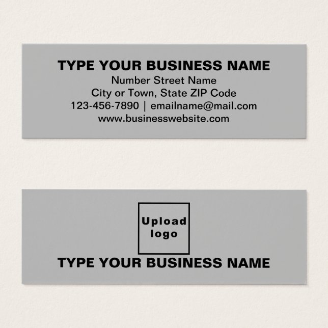 Business Brand on Grey Mini Profile Card (Front & Back)